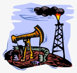 Vector Illustration Of Oil Drilling Derrick And Oil - Petroleum Oil Clip Art, HD Png Download, Free Download