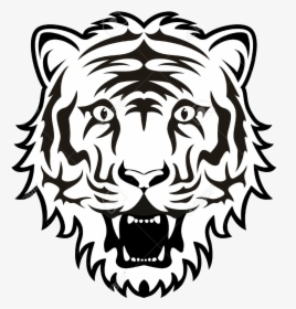 Tiger Face Black And White Transparent Png - Tiger Face Clipart Black And White, Png Download, Free Download