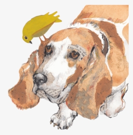 Basset Hound With Bird For Wesite - Basset Hound, HD Png Download, Free Download