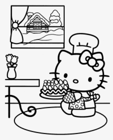 Coloring Birthday Hello Kitty, HD Png Download, Free Download