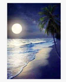 #background #overlay #beach #moon #ocean - Night, HD Png Download, Free Download