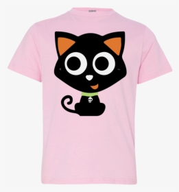 Glitter Halloween, Black Cat Black Youth Jersey T Shirt - Cartoon, HD Png Download, Free Download