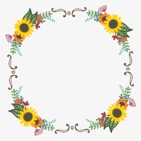 Free Floral Wreaths & Laurels For Graphic Design - Transparent Sunflower Wreath Png, Png Download, Free Download