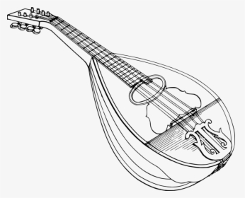 Line Art,string Instrument,musical Instrument - Mandoline Clipart, HD Png Download, Free Download