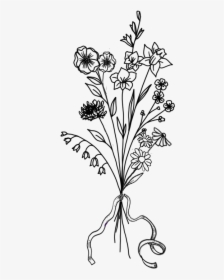 Bouqest2 - Bouquet Of Flowers Tattoo Simpel, HD Png Download, Free Download