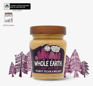 Peanut, Pecan And Walnut Butter 227g - Whole Earth 3 Nut Butter, HD Png Download, Free Download