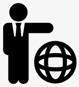 Man With Planet Grid Symbol - Person World Icon, HD Png Download, Free Download