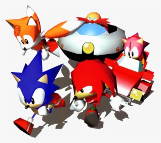 Sonic And Tails, Amy, Knuckles And Robotnik - Sonic R Artworks, HD Png Download, Free Download