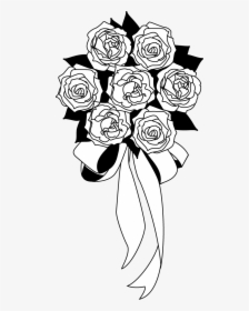 Floral Design Nosegay Black And White Clip Art - Transparent Clipart Rose Black And White, HD Png Download, Free Download