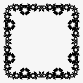 Clipart Flower Frame Extrapolated - Flower Frame Hd Black White, HD Png Download, Free Download