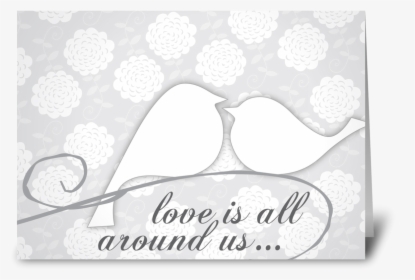 Wedding Grays Birds Greeting Card - Lots Of Love Foki, HD Png Download, Free Download