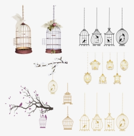 #cage #bird #lovebirds #wedding Card Design - Illustration, HD Png Download, Free Download