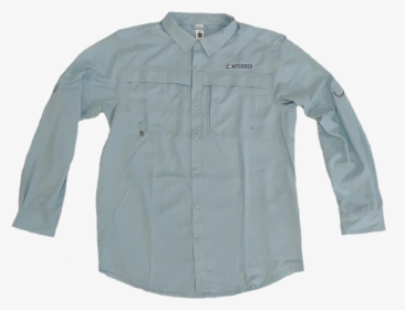 Contender Ice Blue Long Sleeve Button Down Fishing - Long-sleeved T-shirt, HD Png Download, Free Download