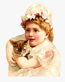 Free Printable Victorian Girls Cats Old - Cat, HD Png Download, Free Download