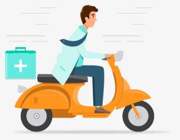 Doctor On Motorcycle, HD Png Download, Free Download