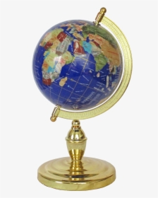Gemstone Globe Tabletop 22 Cm Blue Single Leg Gold - Globe, HD Png Download, Free Download