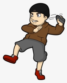 Empty Wallet Cartoon Png - Cartoon Guy Throwing Something, Transparent Png, Free Download