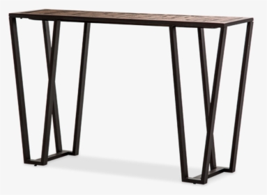 Rectangular Wood Top Black Metal Legs Console Table - Sofa Tables, HD Png Download, Free Download