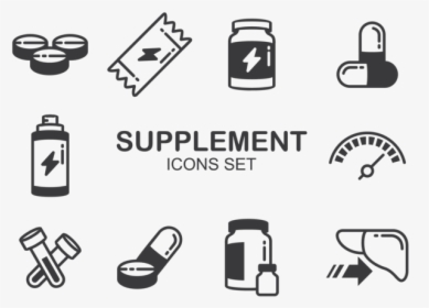 Supplements Icons Vector - Supplements Clip Art Black And White, HD Png Download, Free Download