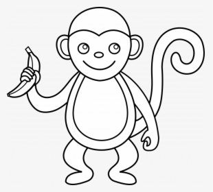 Medium Size Of How To Draw A Cartoon Monkey Head Swinging - Cartoon Monkey Outline, HD Png Download, Free Download