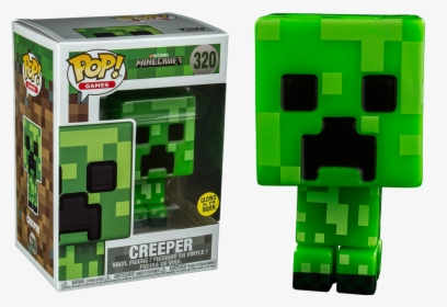 Minecraft Creeper Glow In The Dark Pop Vinyl Figure - Minecraft Funko Pop Creeper, HD Png Download, Free Download