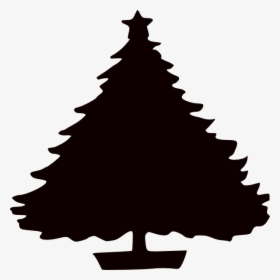Fir Tree Silhouette - Christmas Tree Clipart Black, HD Png Download, Free Download