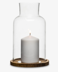 Candle Holder With Hurricane Glass - Glass Candle Holder Png, Transparent Png, Free Download