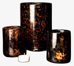 Living In Style / Hand Blown Leopard Print Candle Holder - Leopard Candle Holder, HD Png Download, Free Download