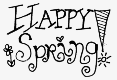 Happy Spring Clip Art � Clipart Free Download - Spring Break Clipart Black And White, HD Png Download, Free Download