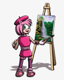 Easel Clipart Person Painting - Cartoon, HD Png Download, Free Download