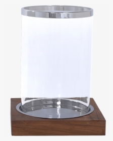 Wood Base Glass Cylinder Candle Holder - Display Case, HD Png Download, Free Download