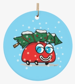 Jimmo Designs Original Red Car And The Christmas Tree - Cartoon, HD Png Download, Free Download