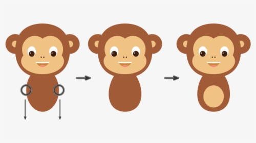 Monkey Vector Illustrator Adobe - Cartoon Monkey Body, HD Png Download, Free Download