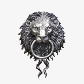 Nickel Plated Lion Head - Lion Head Door Knocker Vector, HD Png Download, Free Download