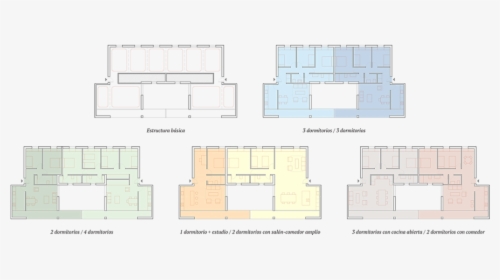 Plan View Of The Interior Versatility Of The Housing - Floor Plan, HD Png Download, Free Download