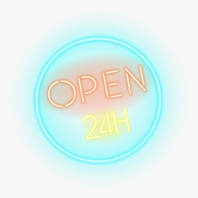 24 Photography Neon Sign Hours Stock - 24 Hours Neon Png, Transparent Png, Free Download