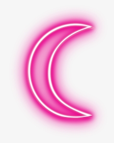 Pink Neon Moon Png, Transparent Png, Free Download