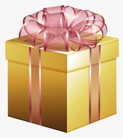 Gift Box Png Image - Pink And Gold Gift Box, Transparent Png, Free Download