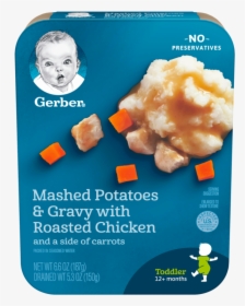 Mashed Potatoes & Gravy With Roasted Chicken - Gerber Mashed Potatoes And Meatloaf, HD Png Download, Free Download