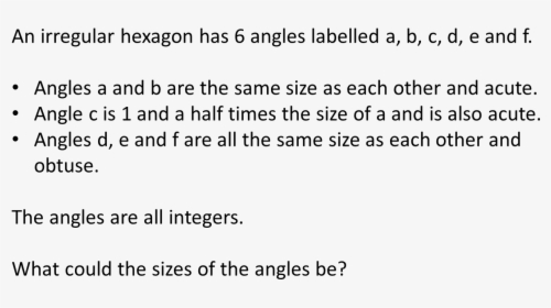 Angles In A Hexagon Problem Solving - Iron, HD Png Download, Free Download