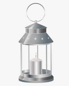 Silver Lantern With Candle Png Transparent Clip Art - Lantern Clipart Transparent Background, Png Download, Free Download