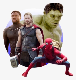 Photo Illustration Of Black Panther Thor The Hulk And - Film Characters Transparent, HD Png Download, Free Download