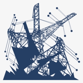 Blue Infrastructure Electricity High Euclidean Vector - Infrastructure Clipart Png, Transparent Png, Free Download