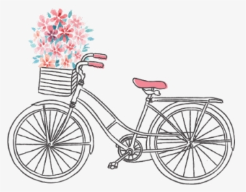 #aesthetic #vintage #bicycle #bike #flower #cute #drawing - Vector Vintage Bicycle Png, Transparent Png, Free Download