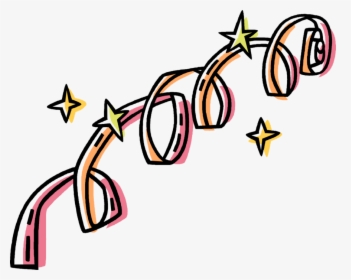 Vector Illustration Of Party Streamer Ribbon With Celebration - Party Streamers Clip Art, HD Png Download, Free Download