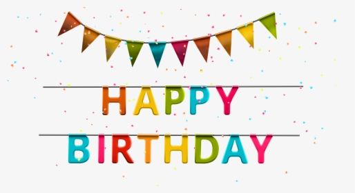 Happy Birthday With Streamer Png Clip Art Image - Graphic Design, Transparent Png, Free Download