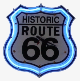 Transparent Route 66 Sign Png - Historic Route 66 Neon Clock, Png Download, Free Download