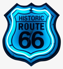 Historic Route 66 Neon Clock, HD Png Download, Free Download