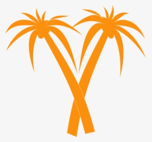 Palm Trees, Orange, Tropical, Palm, Silhouette, Crossed - Palm Tree Outline Png, Transparent Png, Free Download