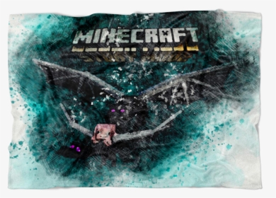 Minecraft Fleece Blanket Ender Dragon Pencil Watercolor - Minecraft Text, HD Png Download, Free Download
